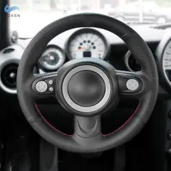 Cubierta volante trenzado cuero para Mini Cooper, Clubman de 3 radios