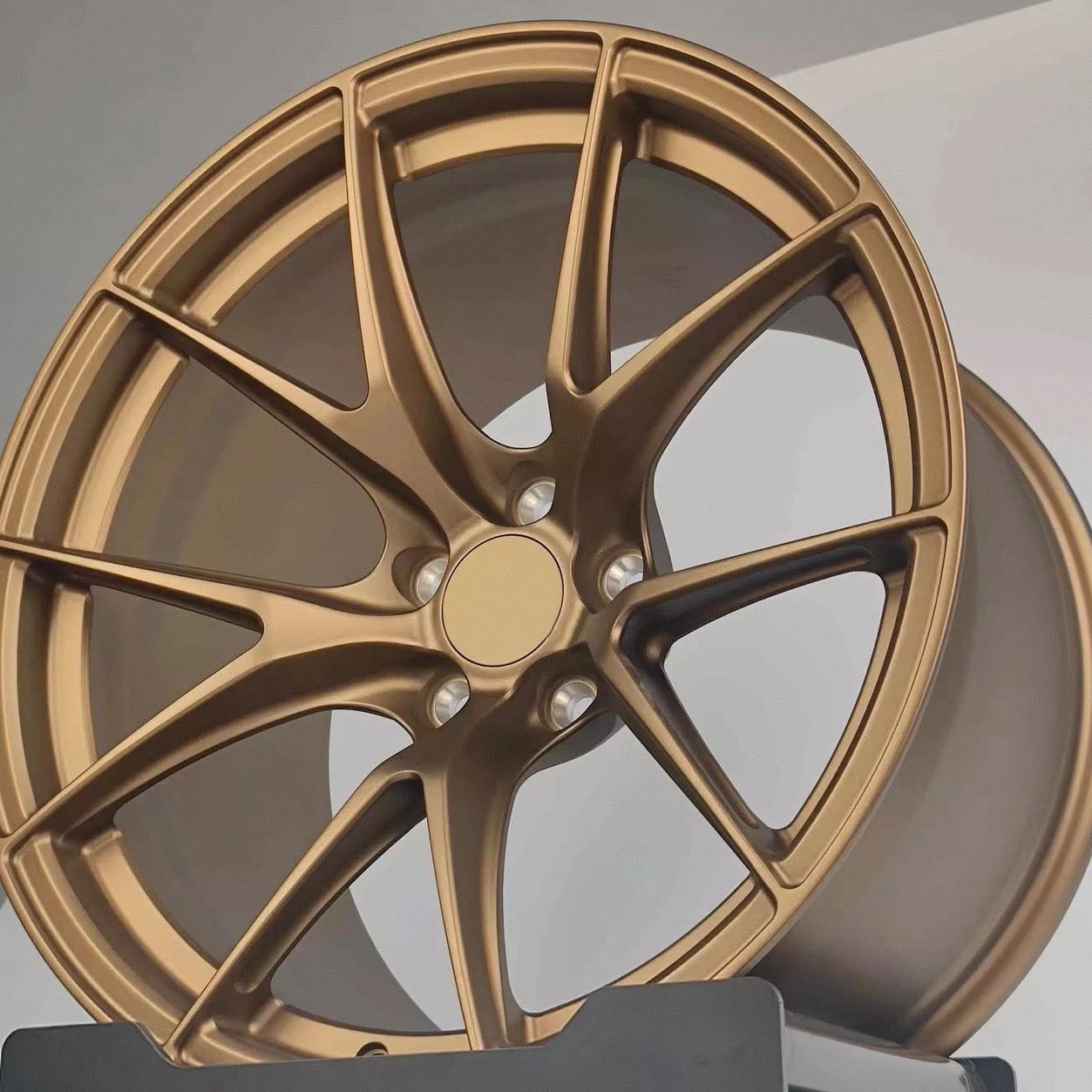 Ruedas de coche forjadas de aleación de aluminio cepillado de bronce elegante de 18-22 pulgadas 5X112 5x120 5x114,3 PCD 20 40 35 100 98mm ET nueva condición - imagen 5