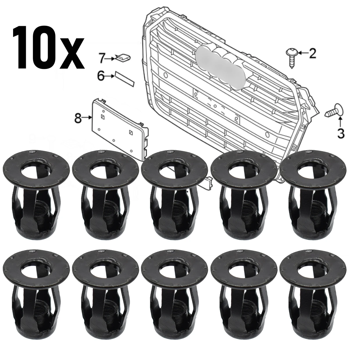 Kit abrazaderas matrícula para Audi A3 A4 Q3 Q5 - imagen 2