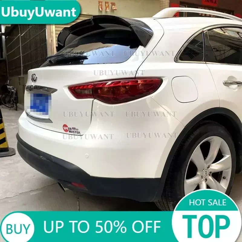 Para Infiniti FX35 FX38 2009-2013 FX 35 37 50 alerón de fibra de carbono acabado brillante ala trasera labio divisor Drift Trim Bodykits