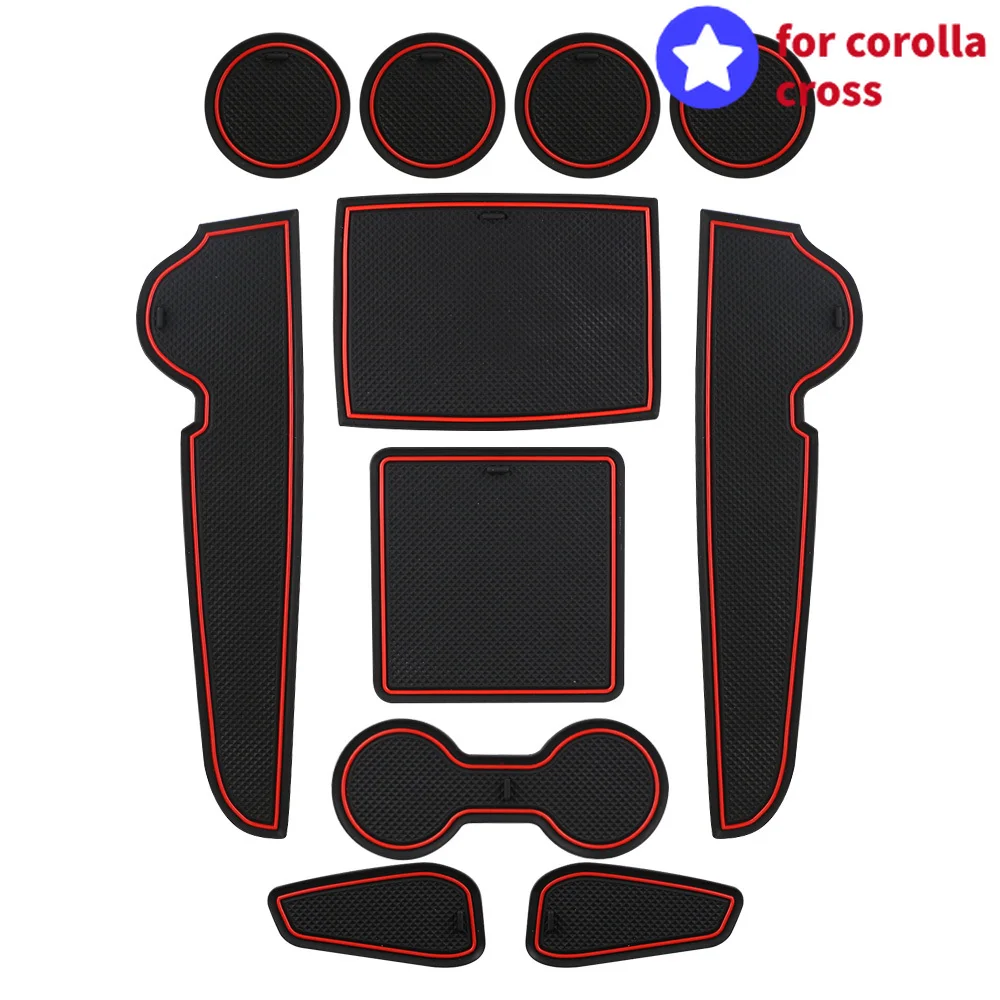 Rejilla portaobjetos puerta Toyota Corolla Cross 2021-23 goma adhesiva - imagen 4