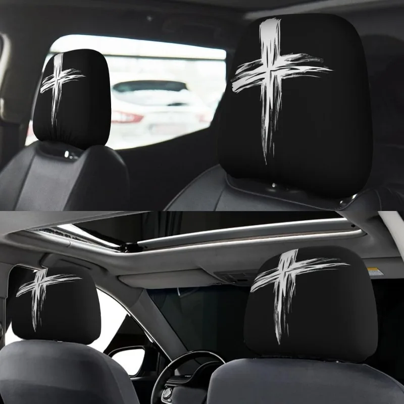 Funda de cojín para reposacabezas de coche con estampado sonriente