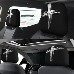 Funda de cojín para reposacabezas de coche con estampado sonriente