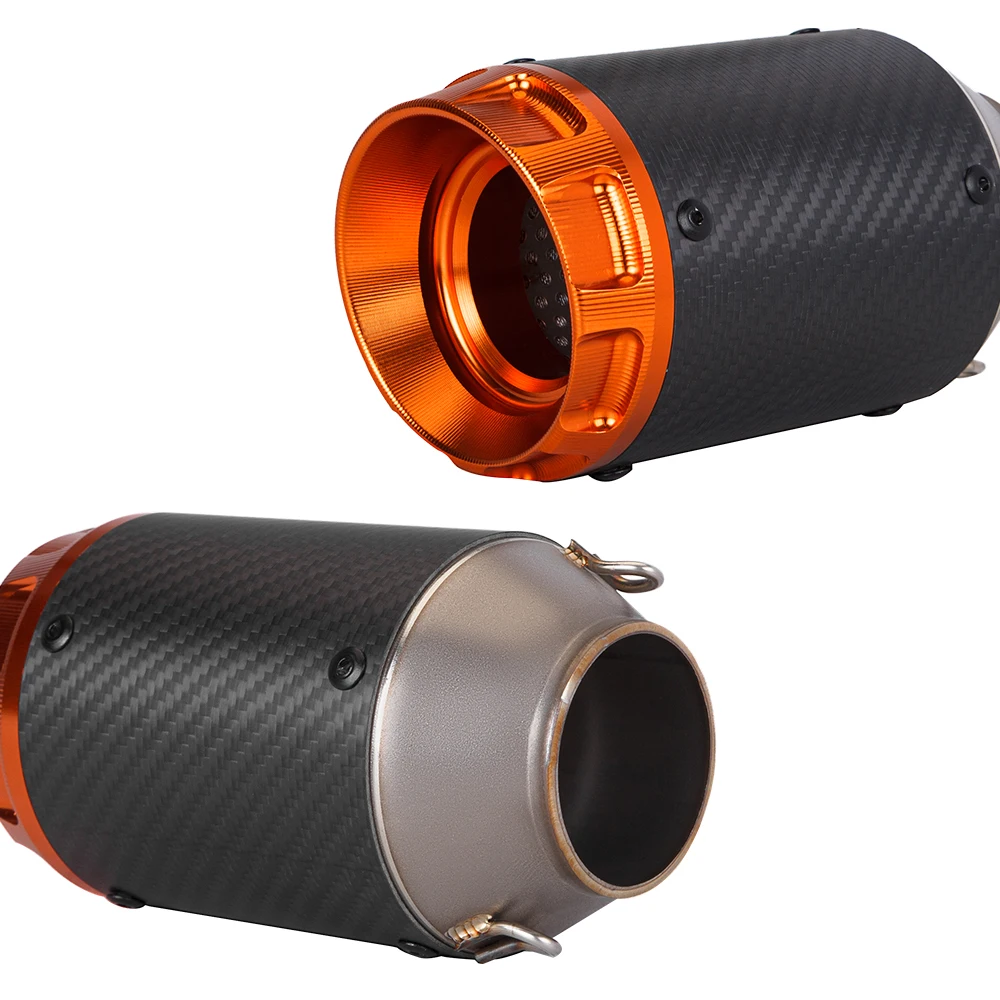 Tubo de escape AR modificado universal para motocicleta, fibra de carbono, silencioso para silencioso, AcerinRacing Z900, Z1000, CBR500, R6,Ninja40 - imagen 2
