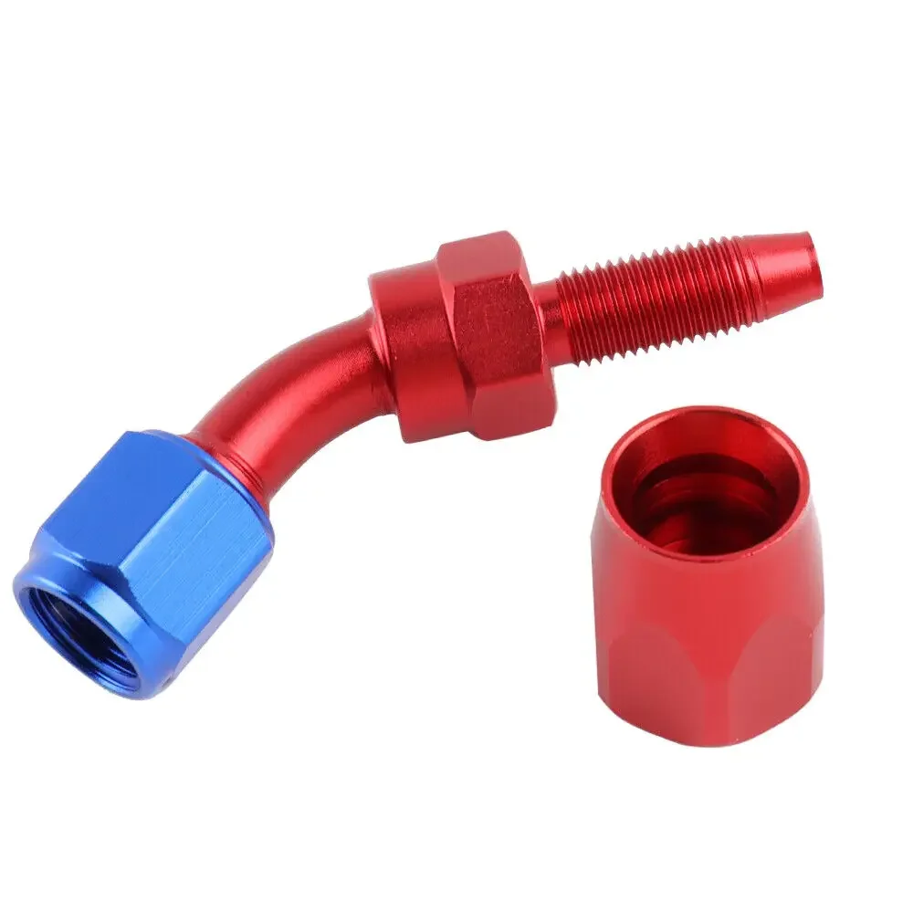 Kit adaptador extremo manguera aceite AN10 AN12 AN16 45-180 rojo azul - imagen 5