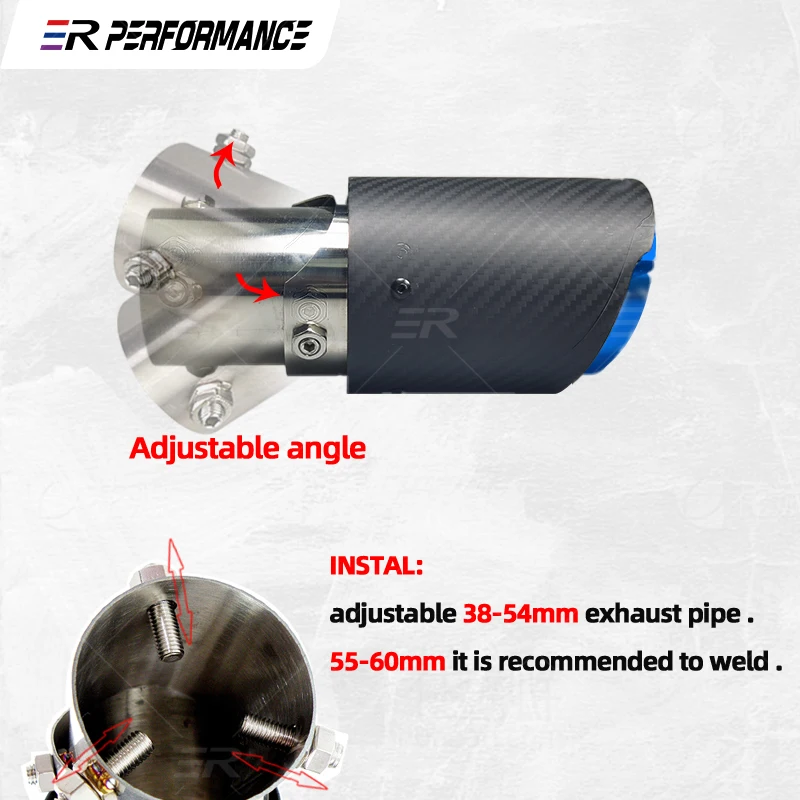 Silenciador fibra de carbono 38-54 mm ajustable - escape universal - imagen 5