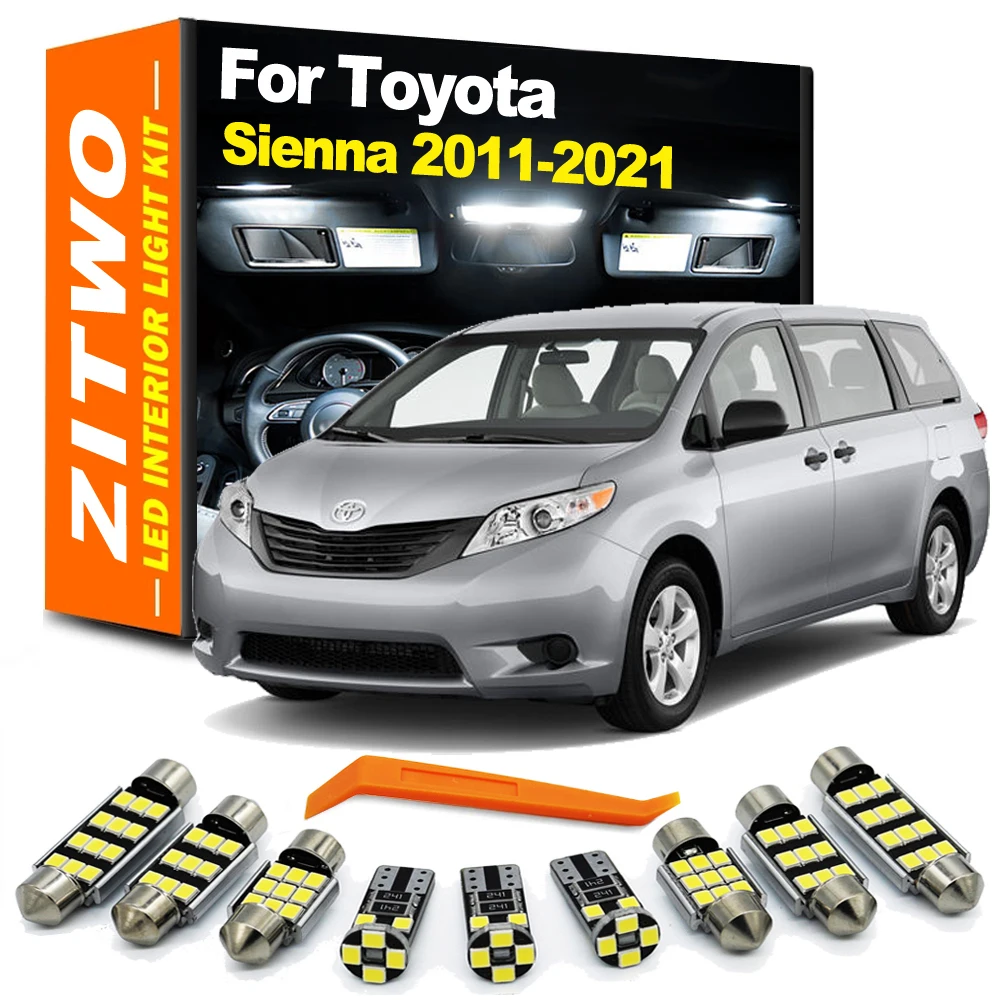 ZITWO Kit de 18 bombillas LED interiores para Toyota Sienna 2011-2021