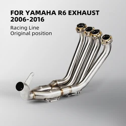 Colector de escape con tubo de enlace para Yamaha YZF-R6 2006-2016