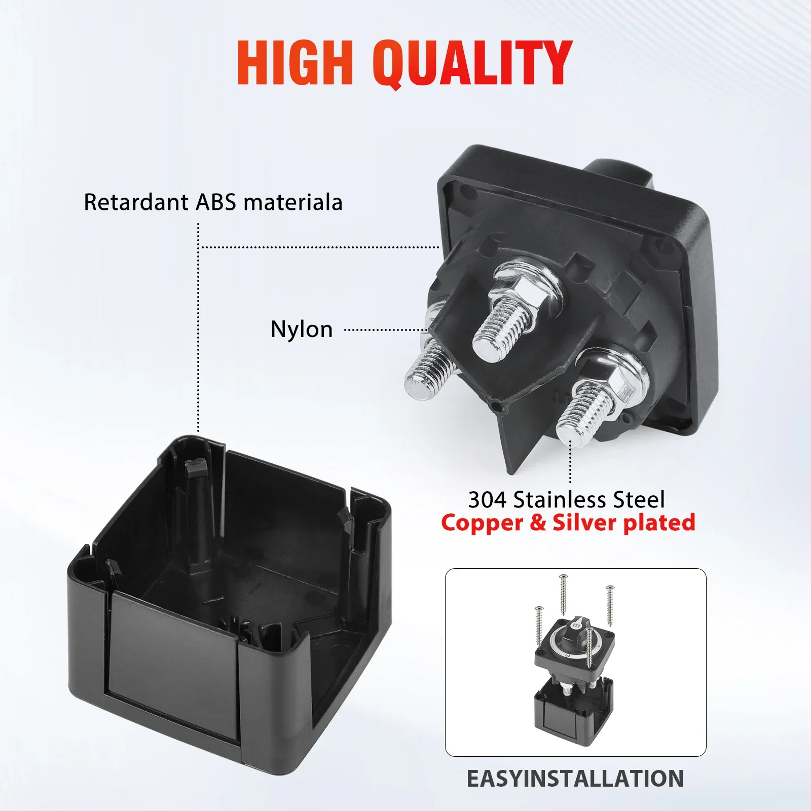 Interruptor giratorio de batería Mini Selector M 4 posiciones 300A para camper y barco - imagen 4