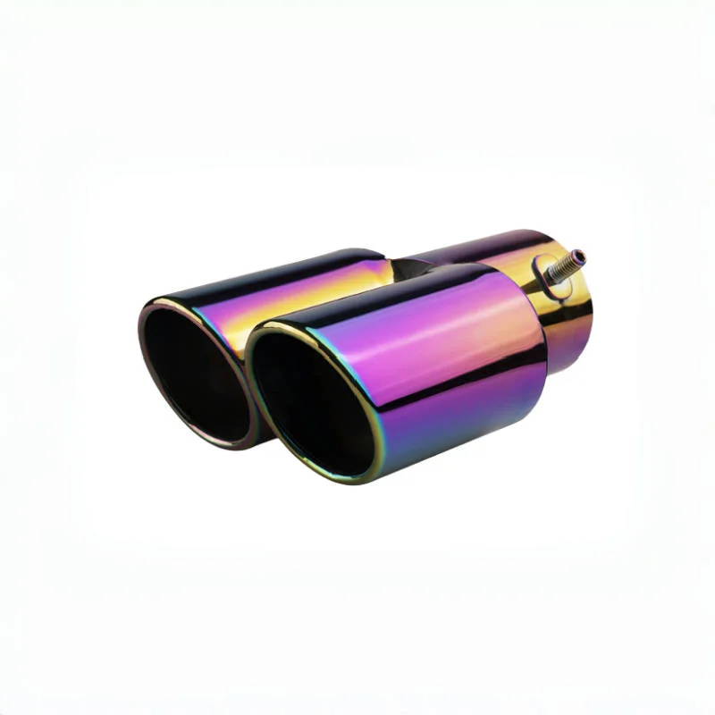 Puntas de escape doble salida universal negro – acero inoxidable - imagen 4