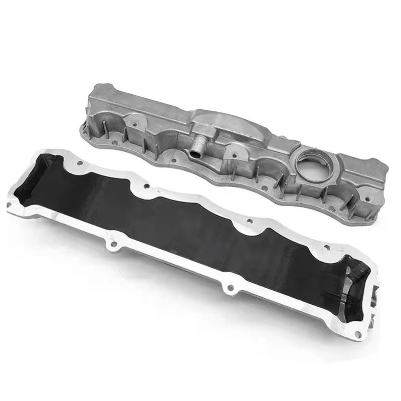 Vista del conjunto completo de la cubierta de válvula de aluminio