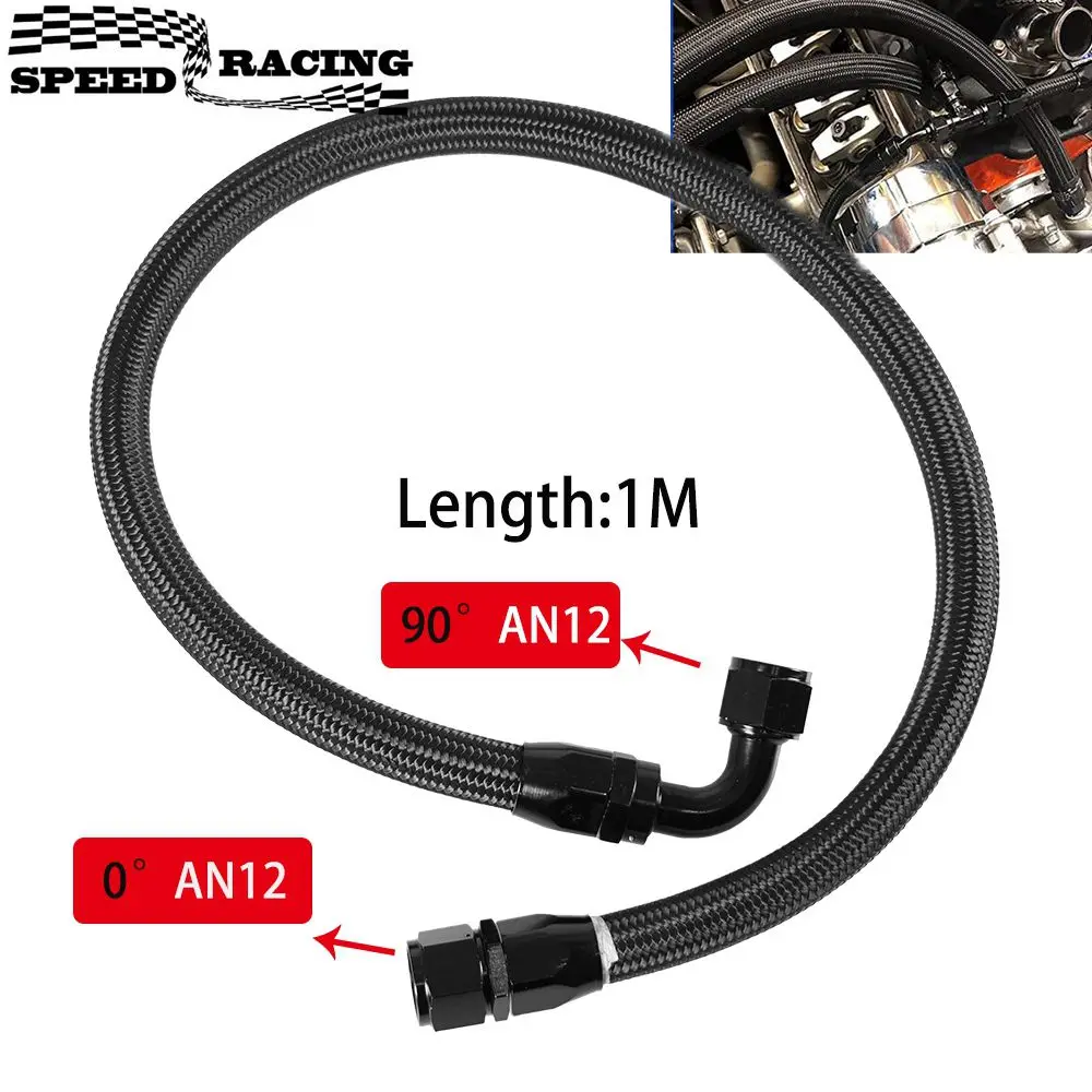1M AN12 12AN kit adaptador manguera combustible aceite 0+90 grados