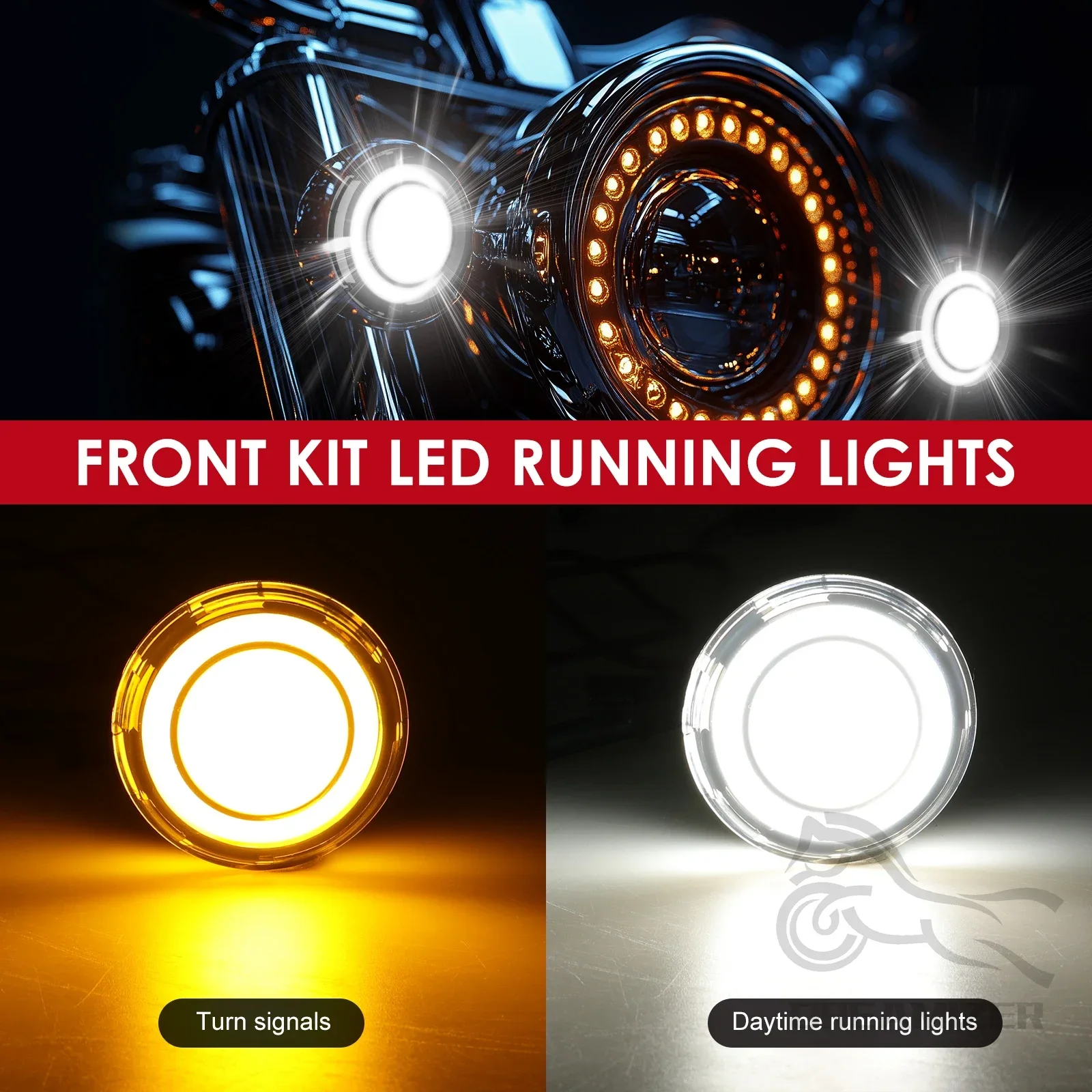 Lámpara intermitente bala LED roja 2'' Harley Sportster Tri Glide - imagen 2