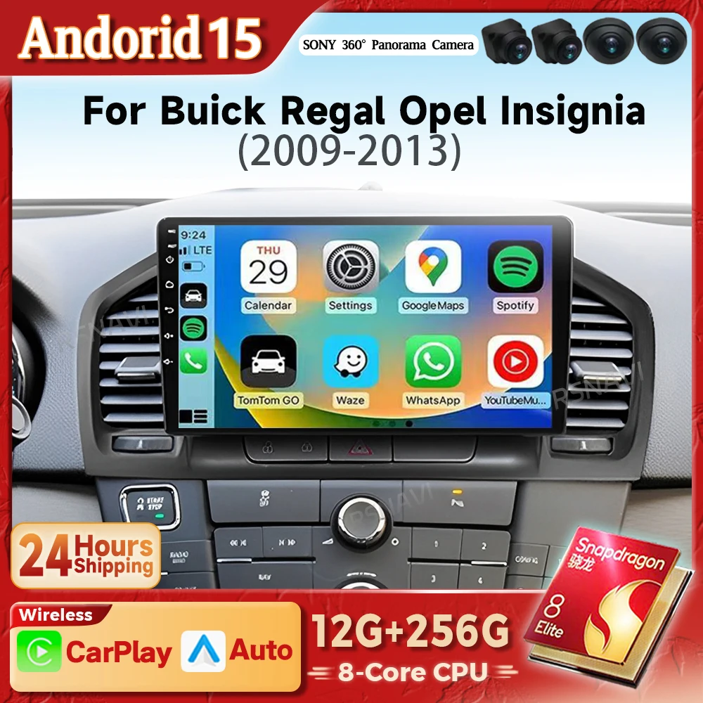 Radio 2DIN Android 15 con CarPlay – Buick Regal y Opel Insignia