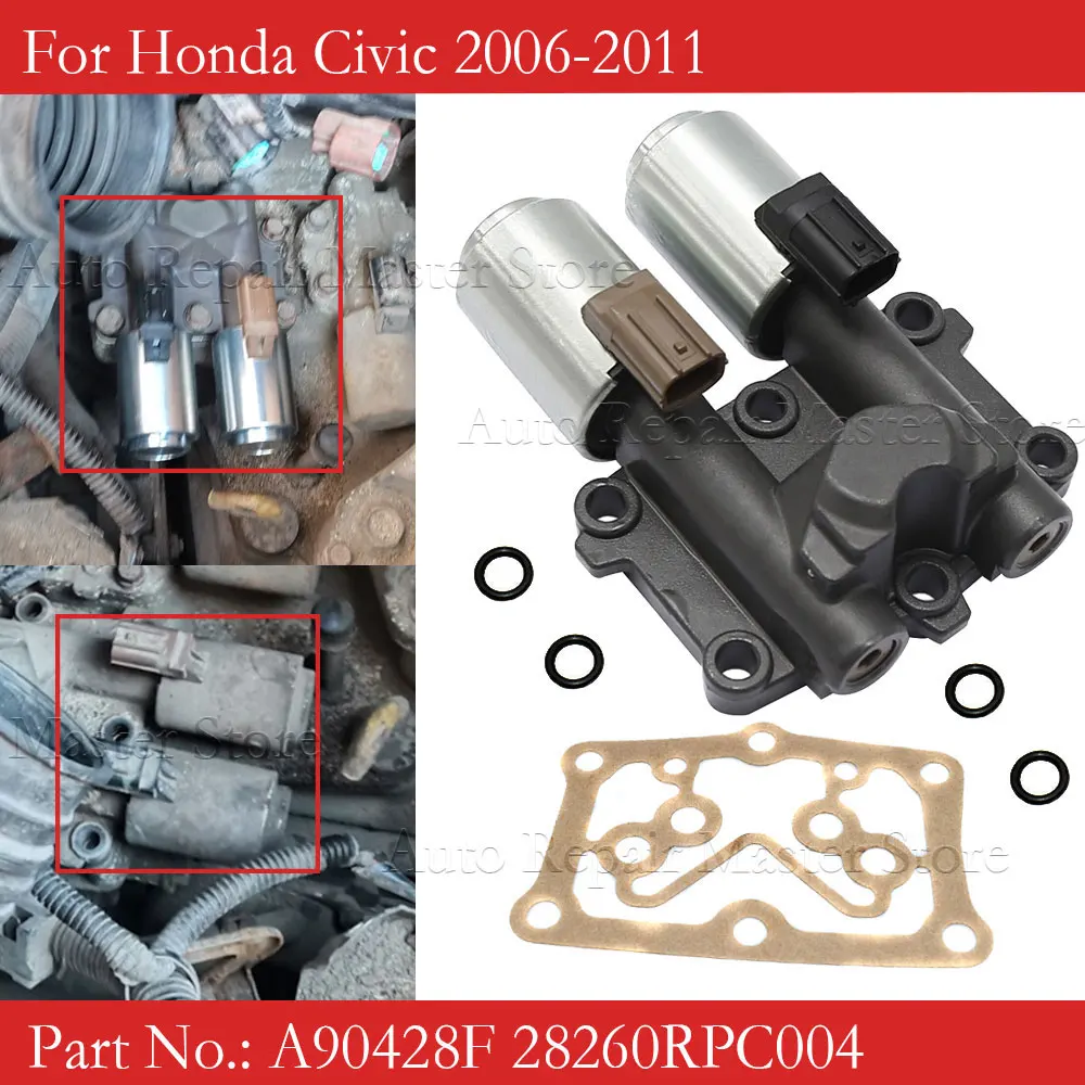 Para Honda Civic 2006-2011 piezas de automóvil OEM 28260-RPC-004 28260RPC004 transmisión doble solenoide lineal y junta - imagen 2