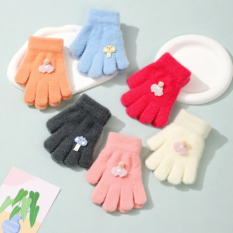 Guantes invierno niños 6-10 años resistentes al frío – Color sólido tipo completo
