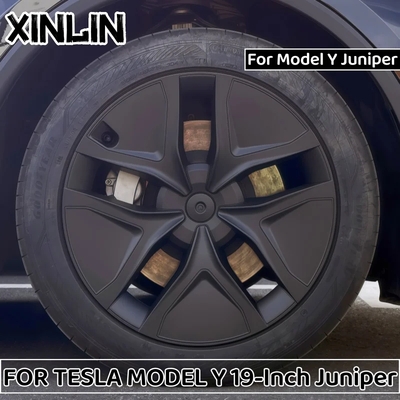 4 Uds. Tapacubos de rueda Juniper 2025 de 19 pulgadas, cubierta de rueda de repuesto para coche, tapacubos de automóvil, llanta completa para coche Tesla modelo Y, accesorios