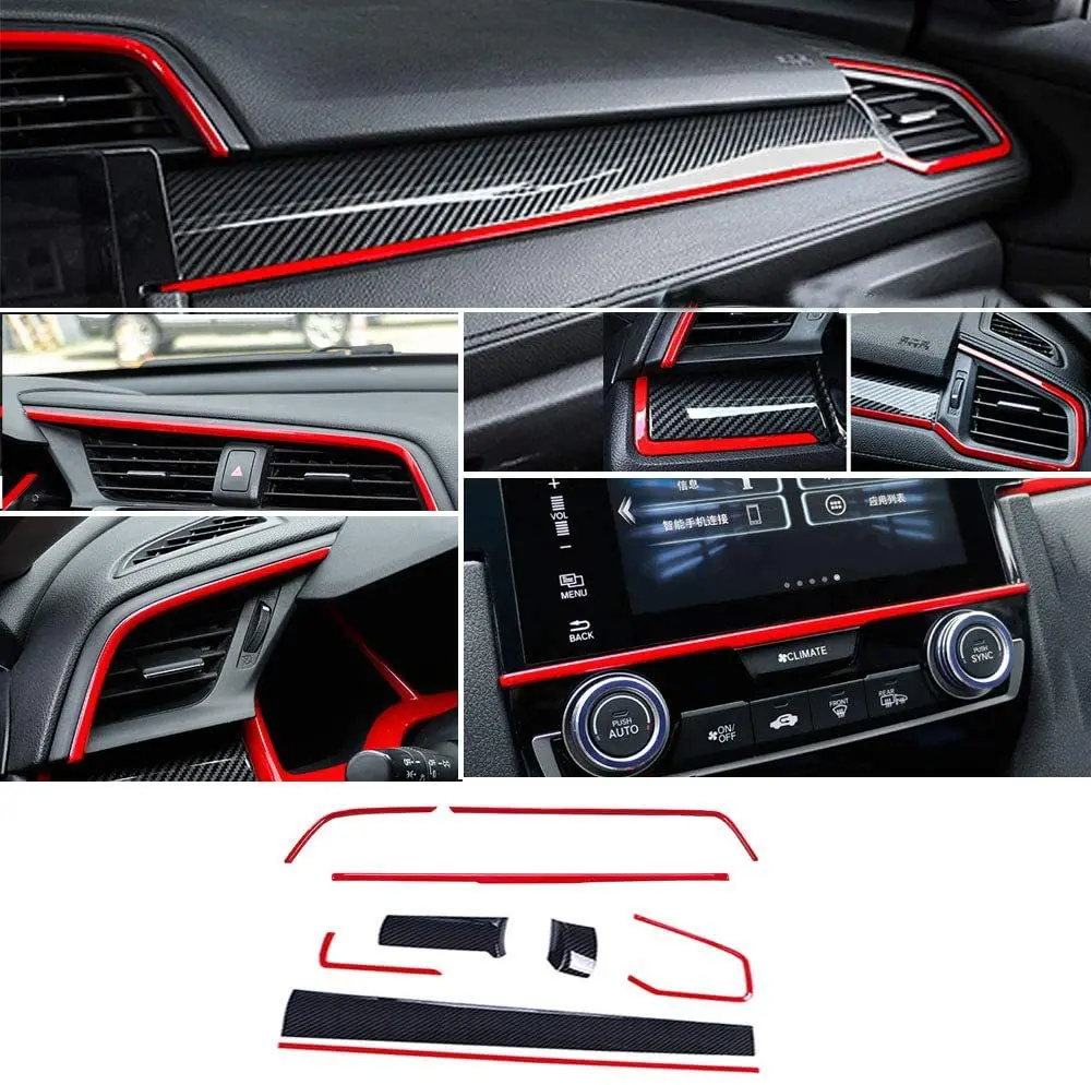Consola central fibra de carbono para Honda Civic 2016-2020