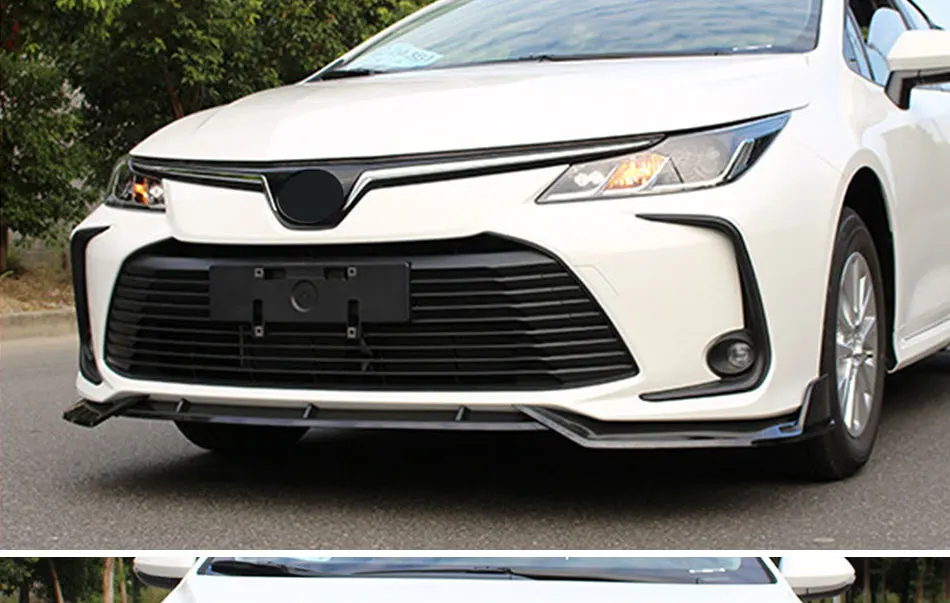 Vista frontal del lip y difusor instalado en el Toyota Corolla
