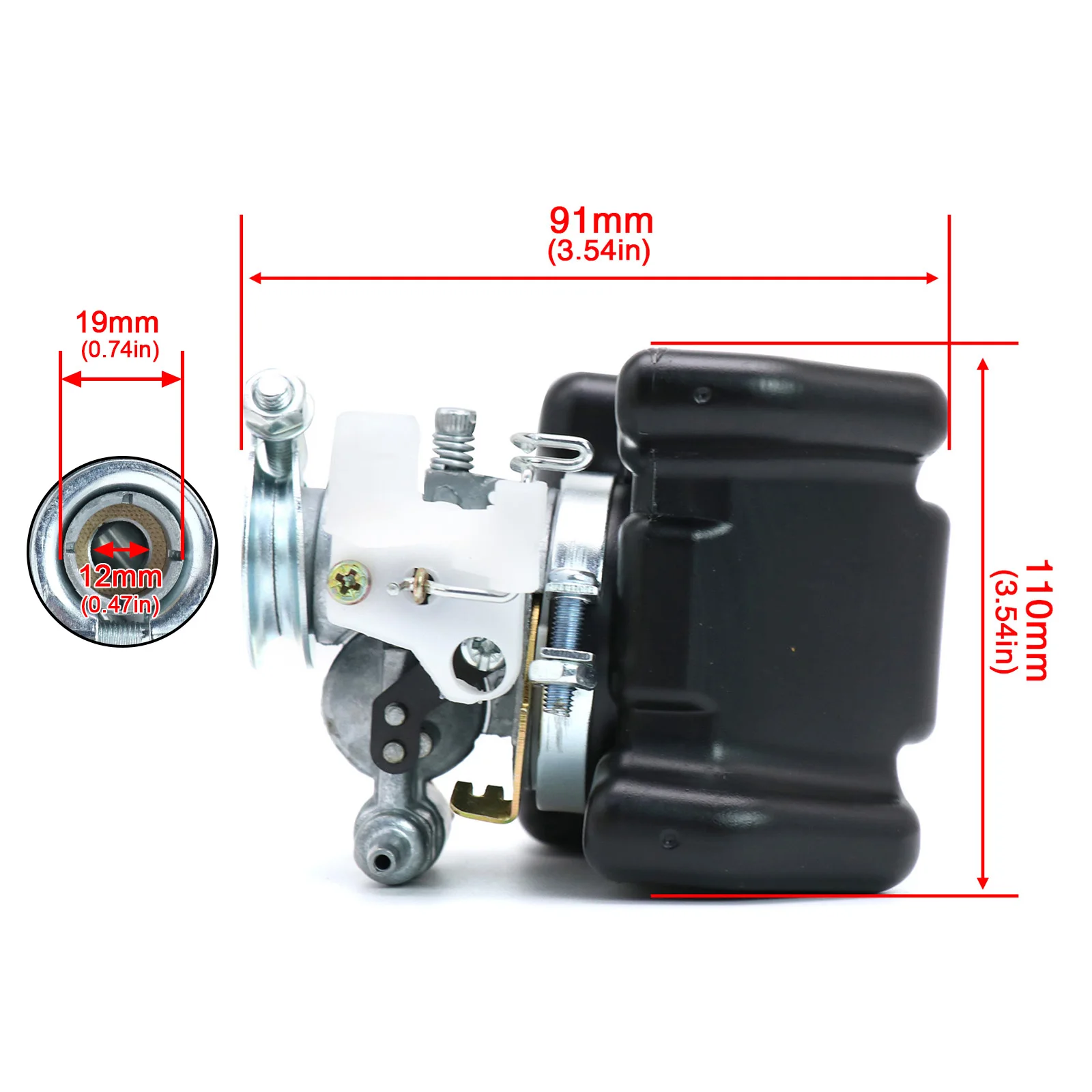 Carburador ZSDTRP de 12 mm con filtro de aire para Peugeot 103 y Vogue - imagen 3