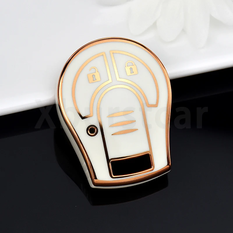 Carcasa de coche Fob para Nissan Sunny Tiida March Murano Teana Sylphy Livina Qashqai funda para llave de coche soporte Protector remoto con tapa - imagen 3