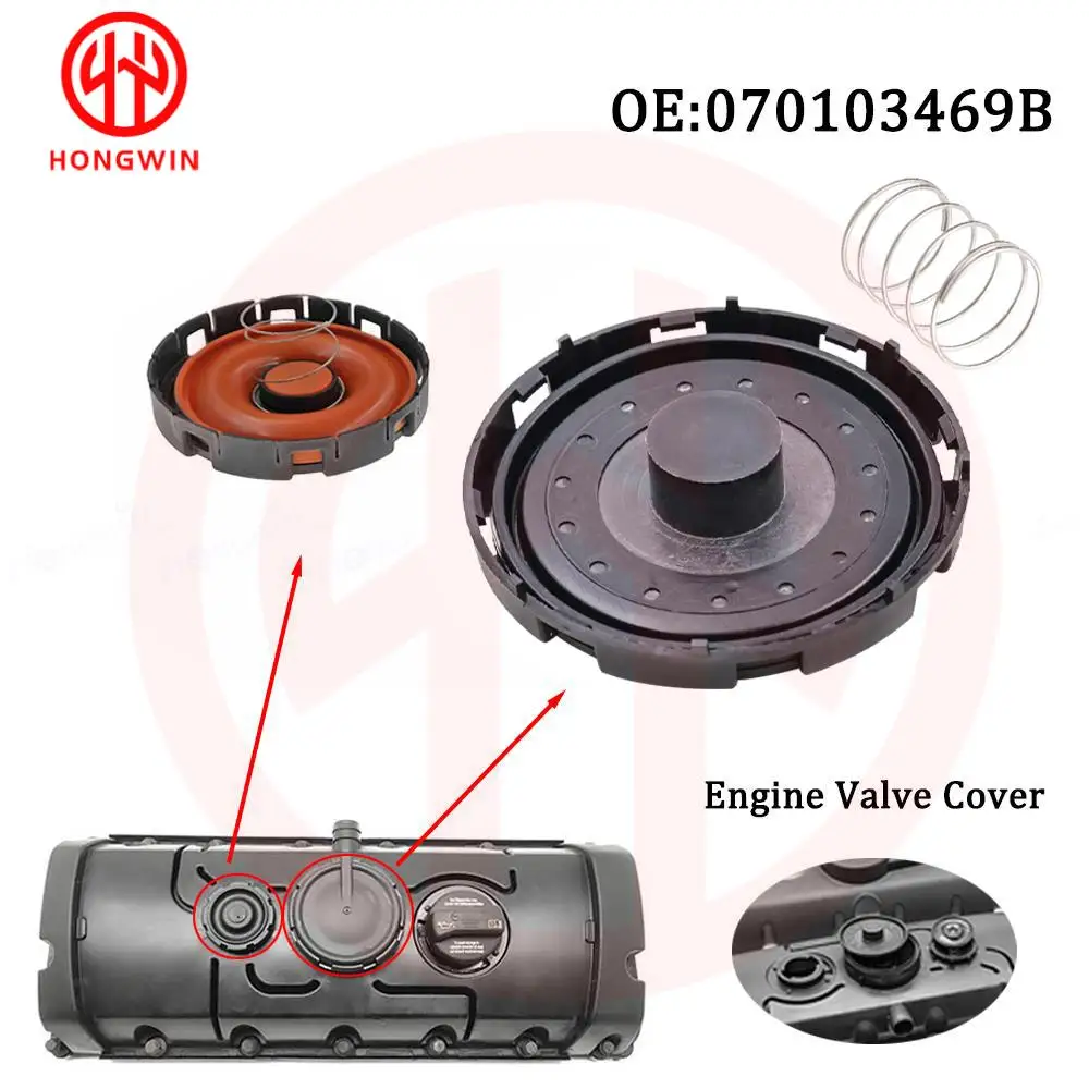 Tapa válvula PCV 070103469B con membrana para VW Transporter Touareg - imagen 2
