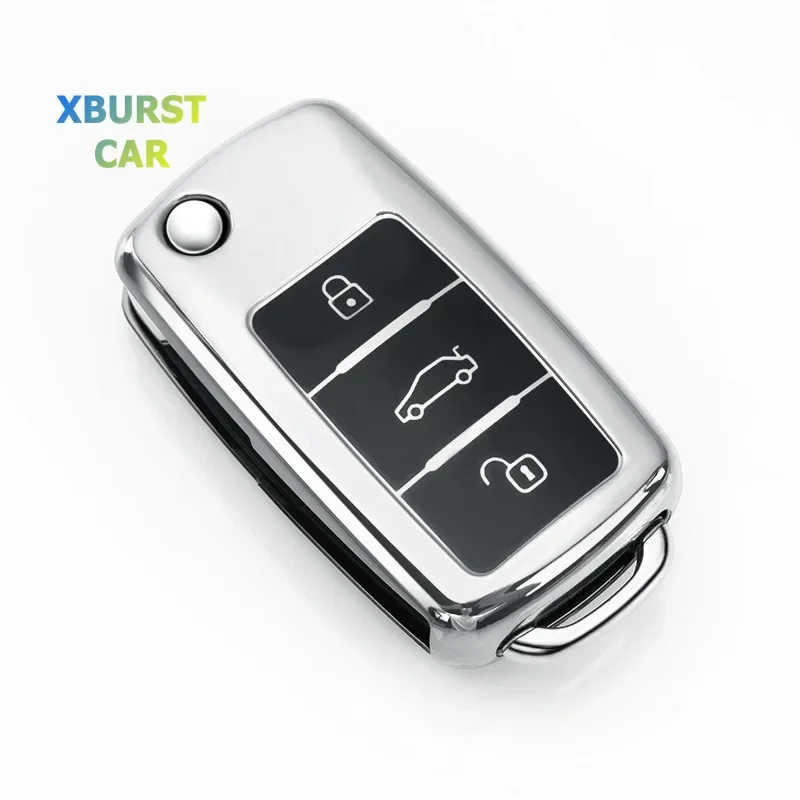 Funda llave TPU compatible con VW Golf, Passat, Tiguan y Skoda Octavia