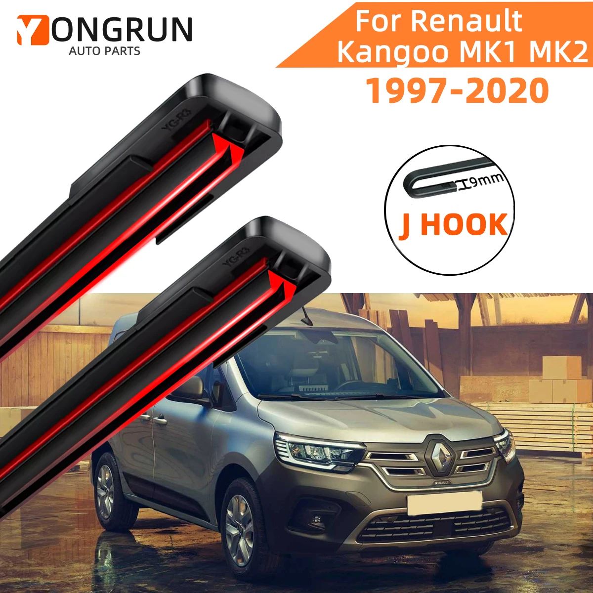 Limpiaparabrisas de goma doble Renault Kangoo MK1/MK2