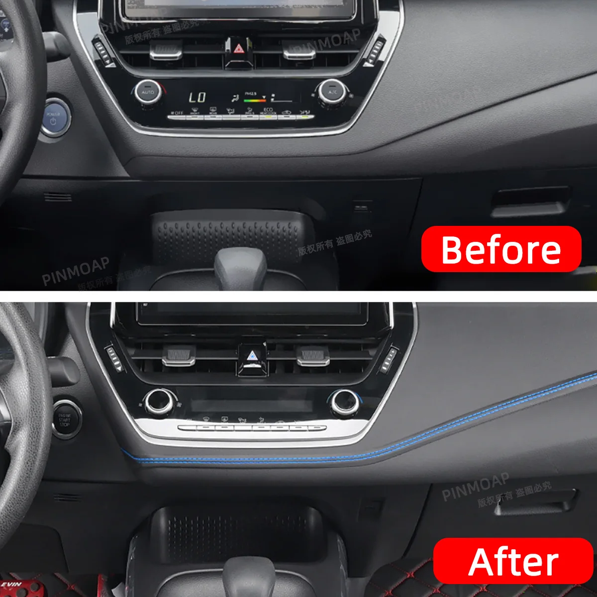 Moldura autoadhesiva interior coche cuero PU trenzada DIY - imagen 2