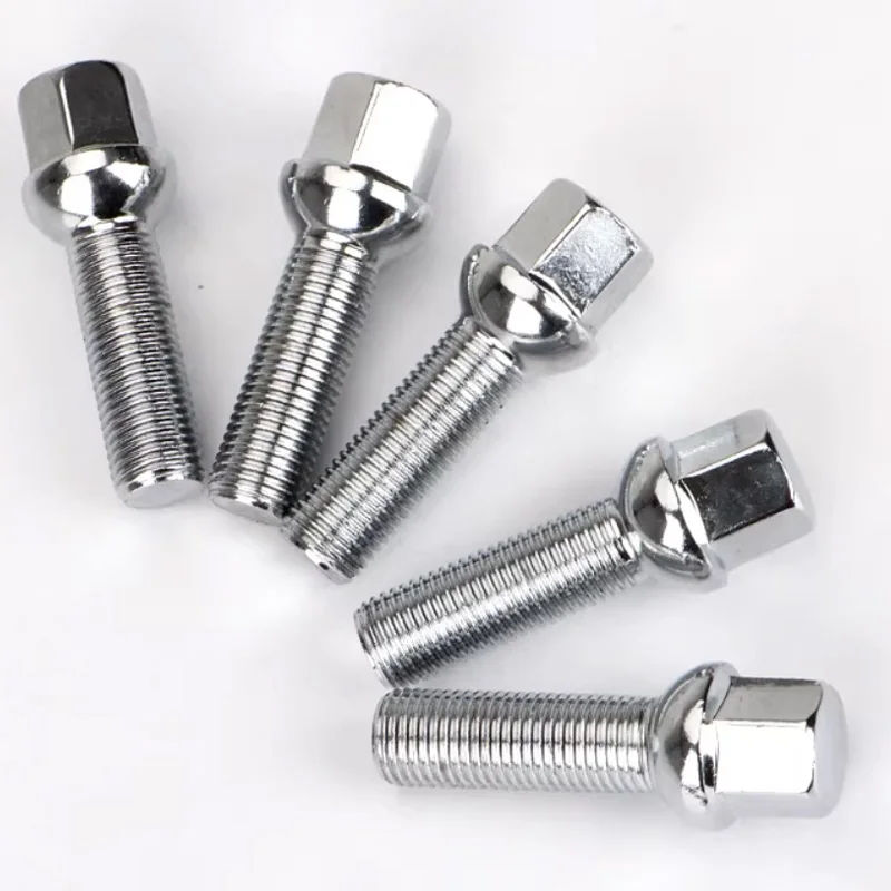 1 pieza de bola 27/30/35/40/45/50/55/60mm alargar pernos de rueda de acero M14 x 1,5 12x1,5mm tuercas de rueda traje de asiento para VW Audi Benz - imagen 4