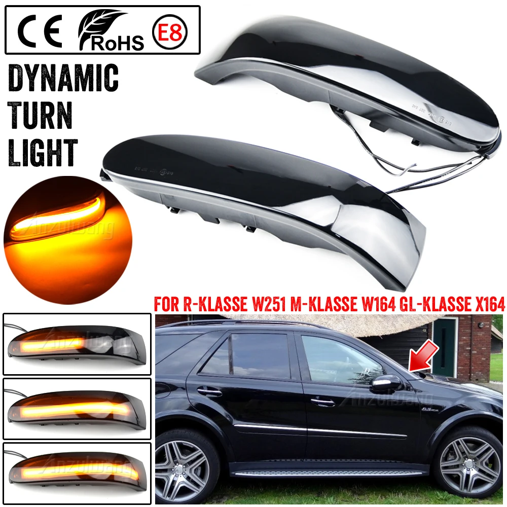 Intermitentes LED dinámicos de espejo para Mercedes W164, X164 y W251