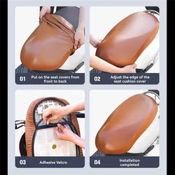 AB56 Funda asiento moto impermeable elástica cuero universal antirayos