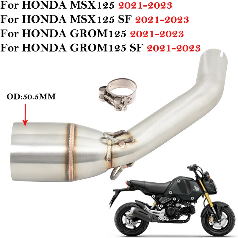Escape deportivo fibra carbono Honda GROM125 MSX125 2021-2023
