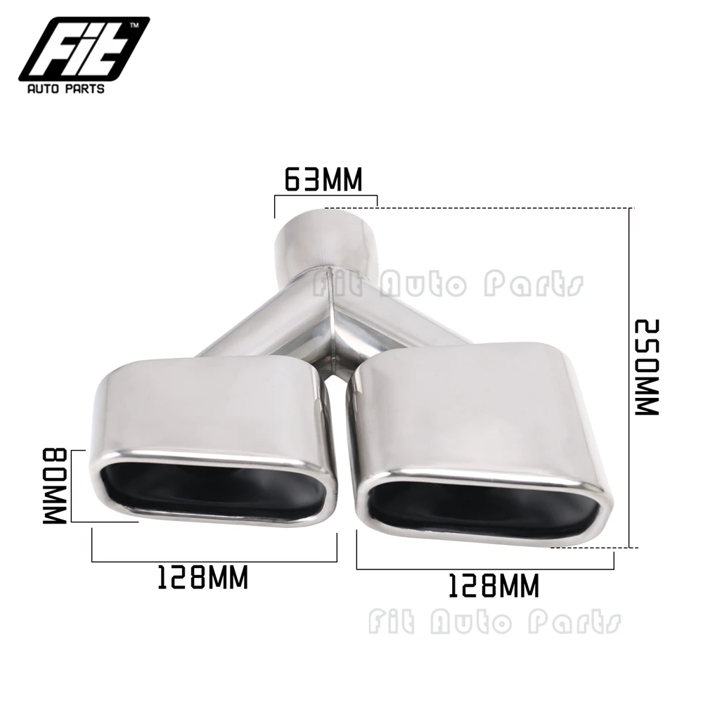 Terminal de escape doble Y 63mm – escape deportivo inoxidable