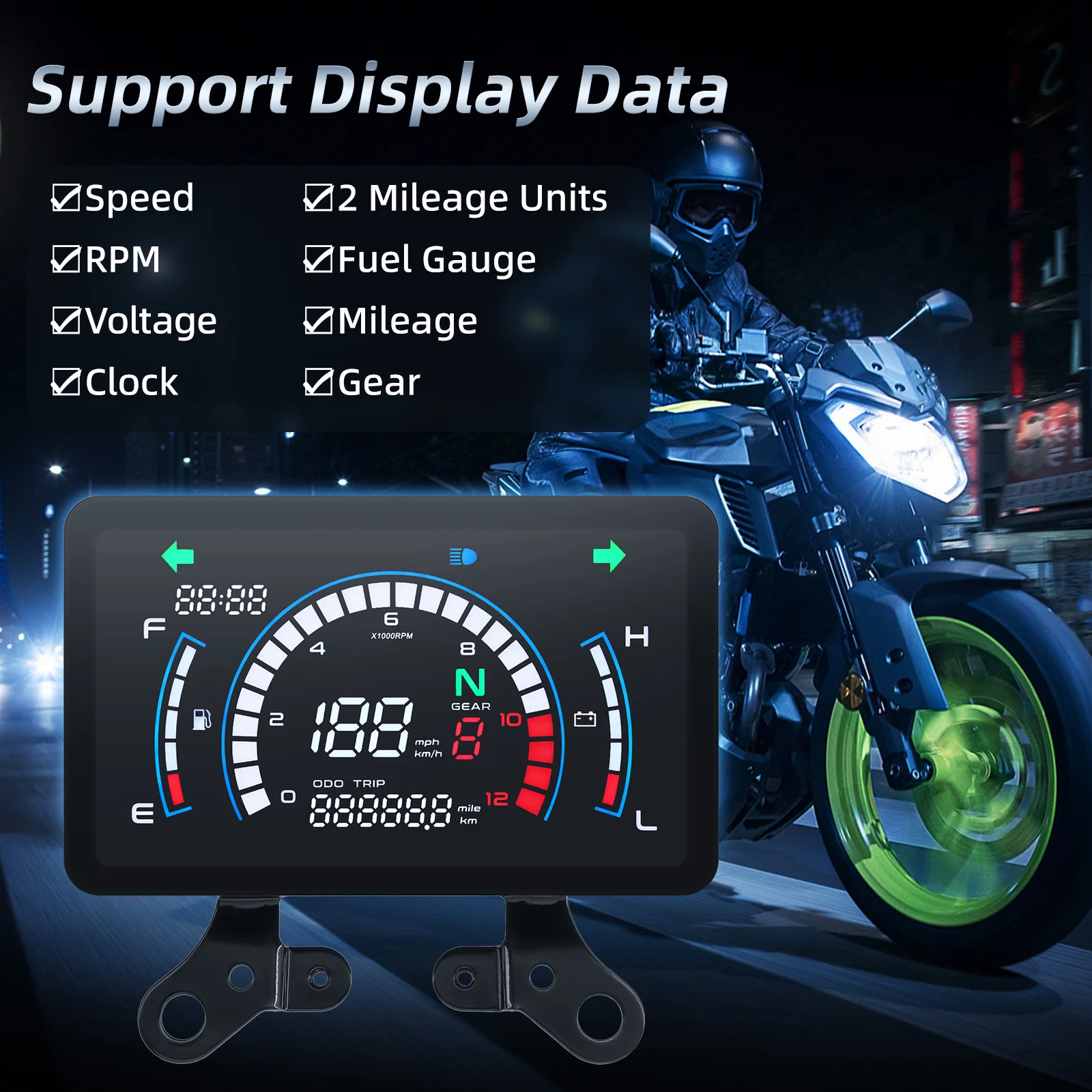 Velocímetro digital Honda EX5 LCD impermeable con odómetro y tacómetro - imagen 4