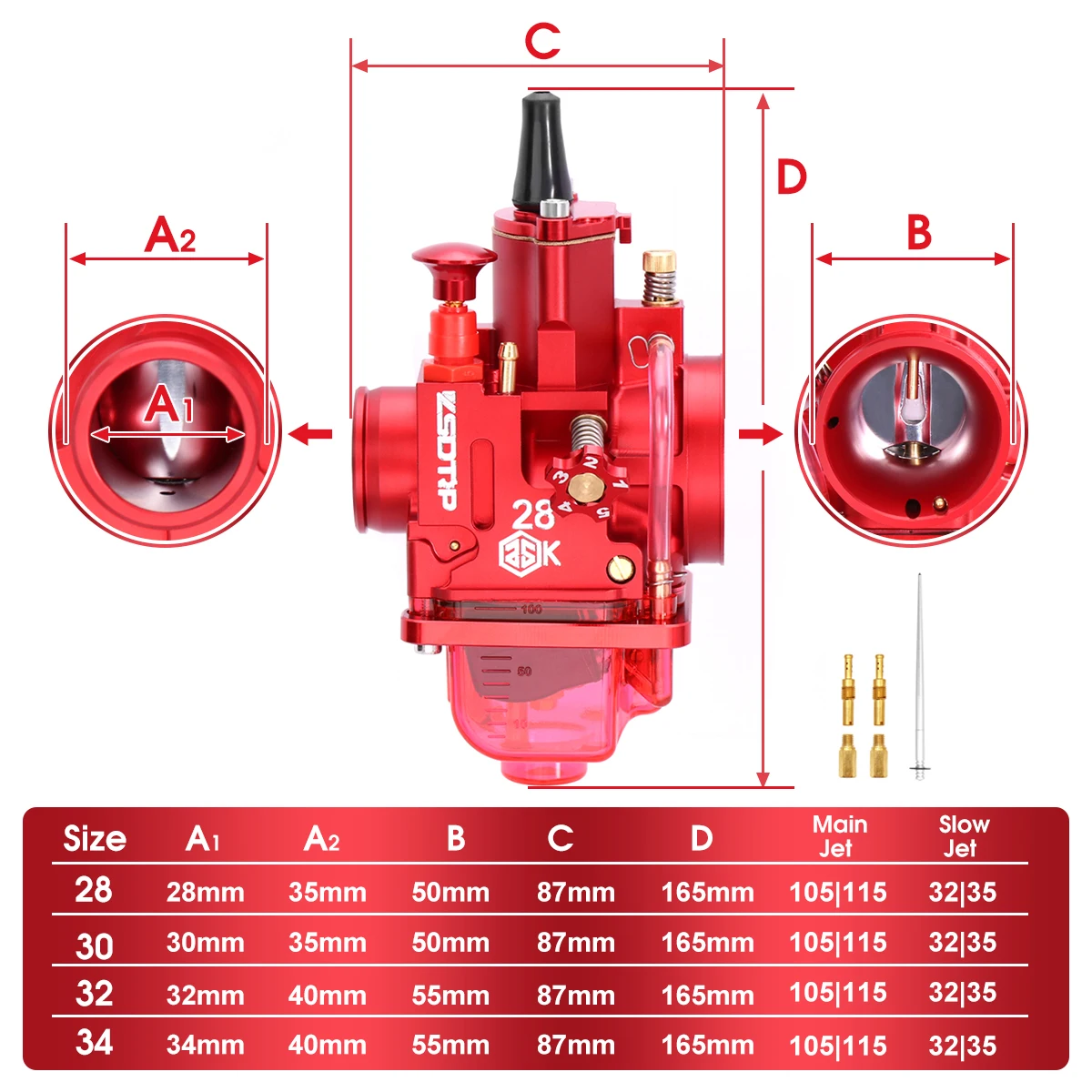 ZSDTRP Carburador PWK con Power Jet para motocross 125-250cc - imagen 3