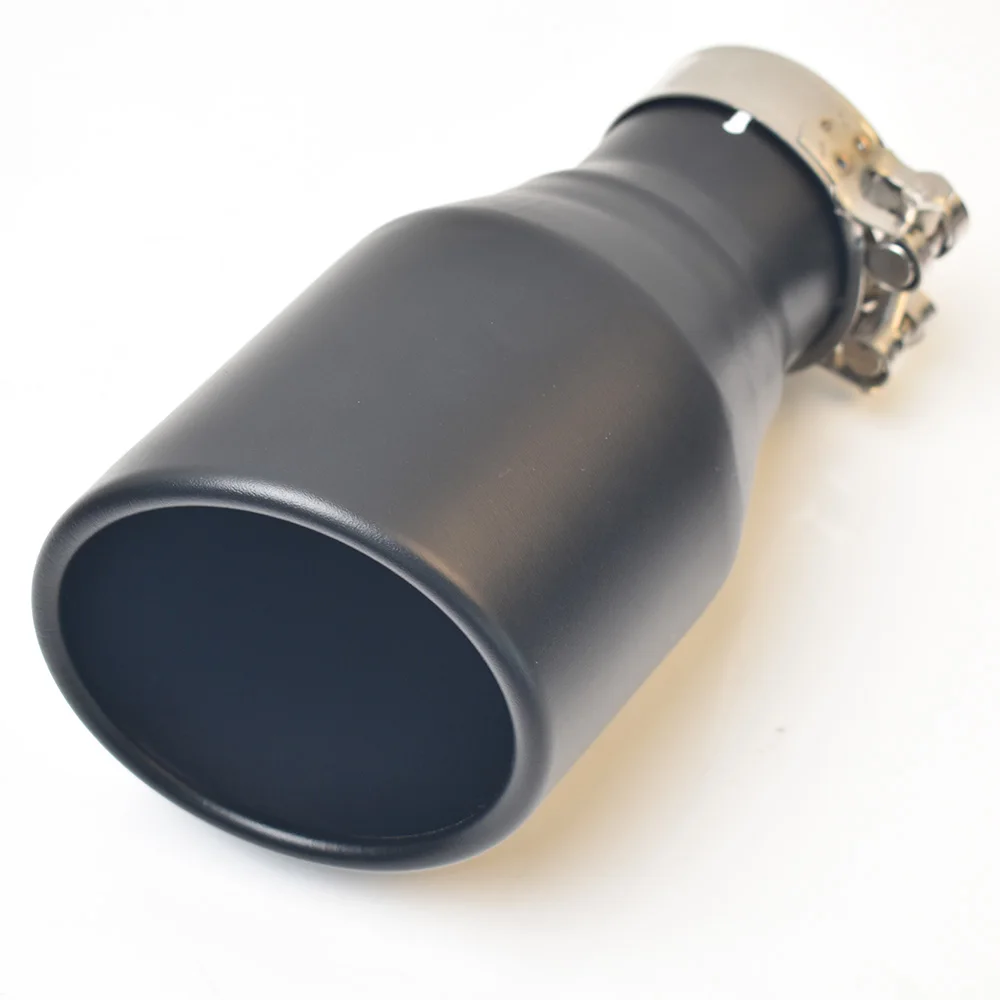 Terminal de escape universal inox negro mate con corte oblicuo - imagen 5