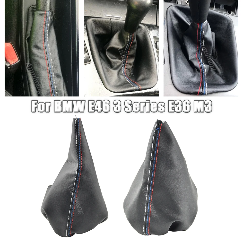 Funda negra de cuero para freno de mano BMW Serie 3 E36/E46 M3 - imagen 2