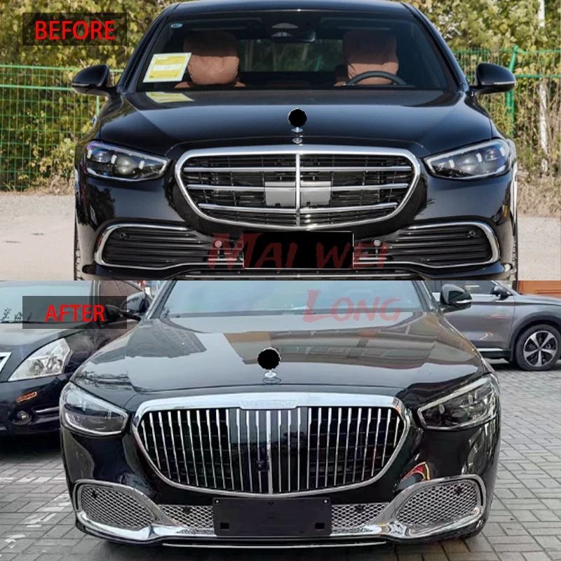 2021 anno rejilla parachoques delantero adatta para parrilla merced clase S W223 material ABS rejilla stile M por w223 S400L S450L - imagen 2