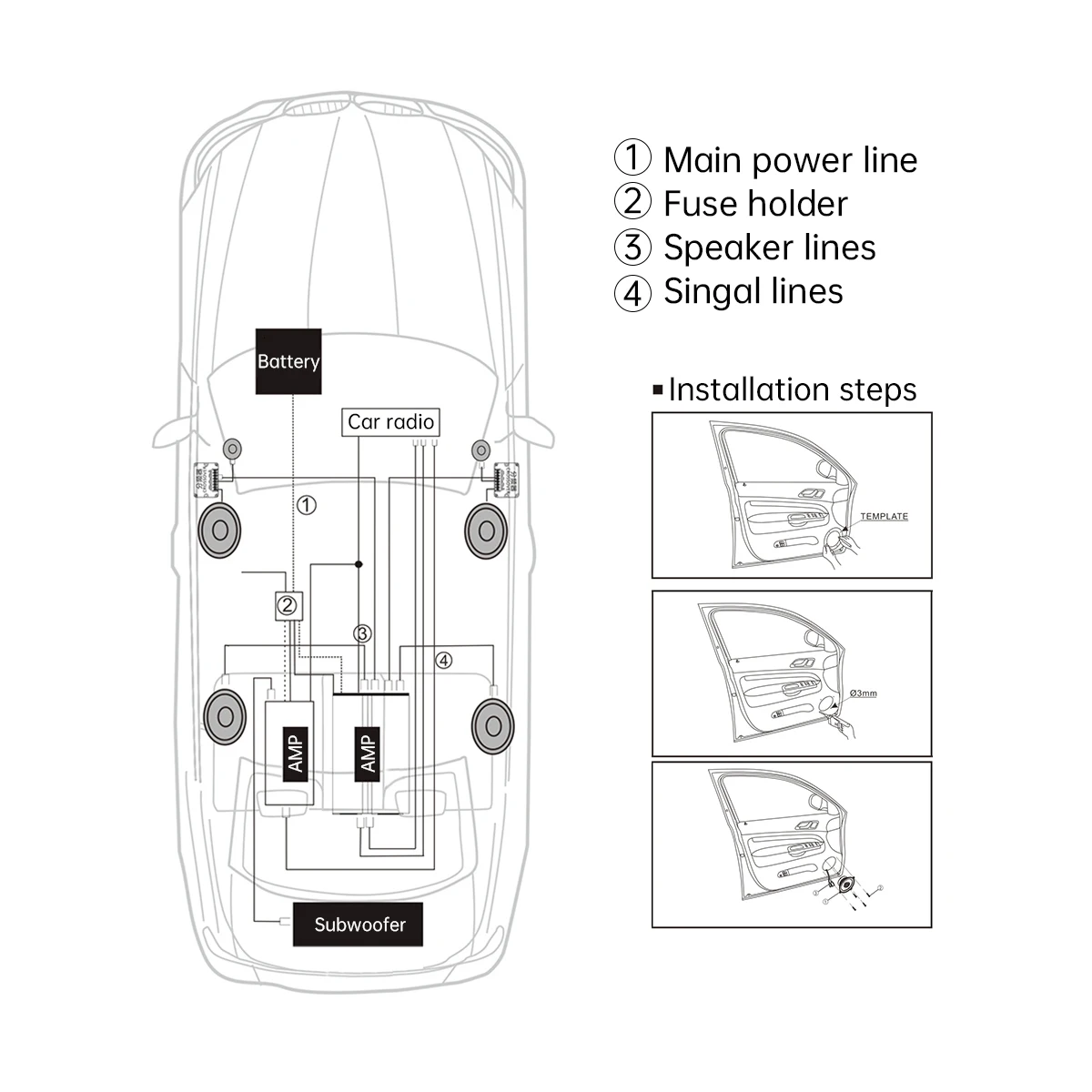 Tweeter domo 500W alta frecuencia para coche negro - imagen 5
