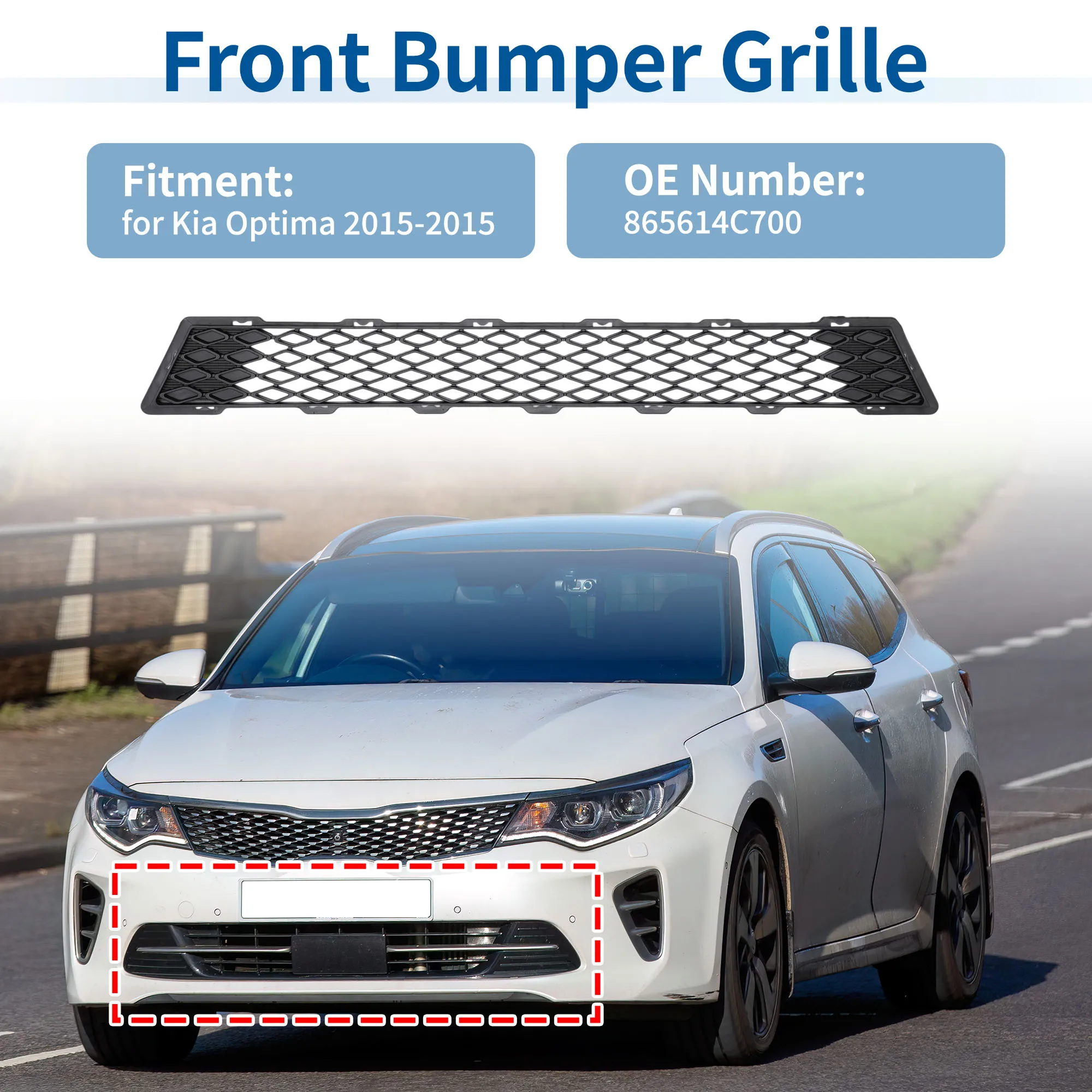 Rejilla inferior de parachoques delantero Kia Optima 2015 UXCELL - imagen 2