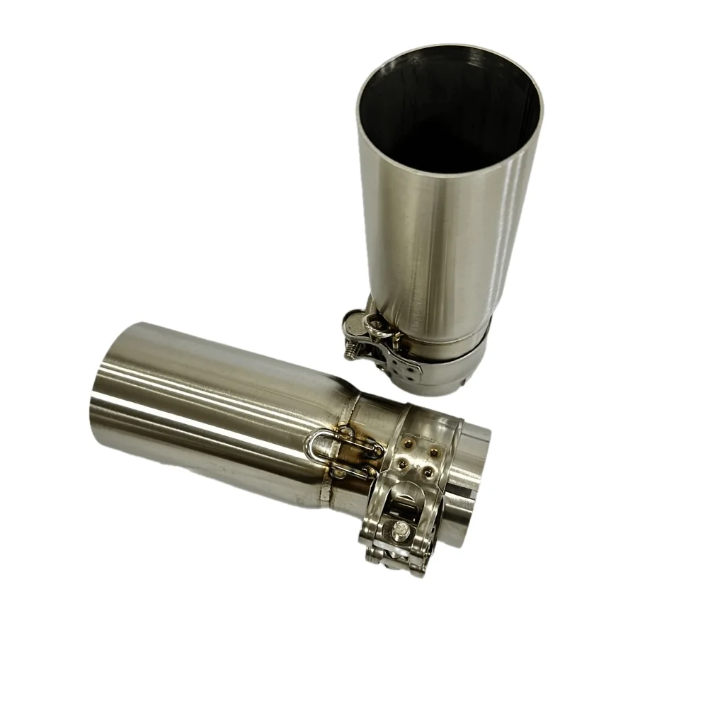Tubo de escape inoxidable 51mm para motocicleta con conexion 30-48mm - imagen 3