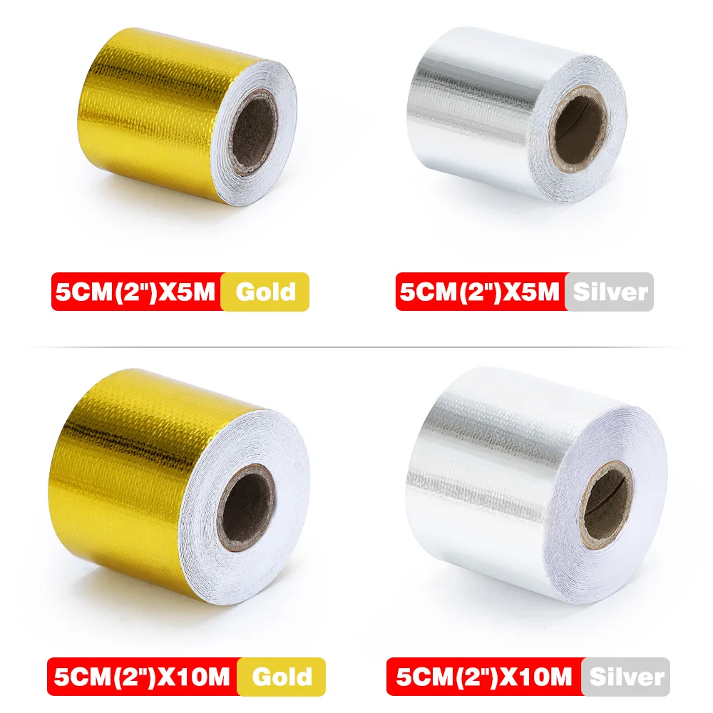 Cinta térmica dorada para escape – barrera calor autoadhesiva 2" - imagen 2
