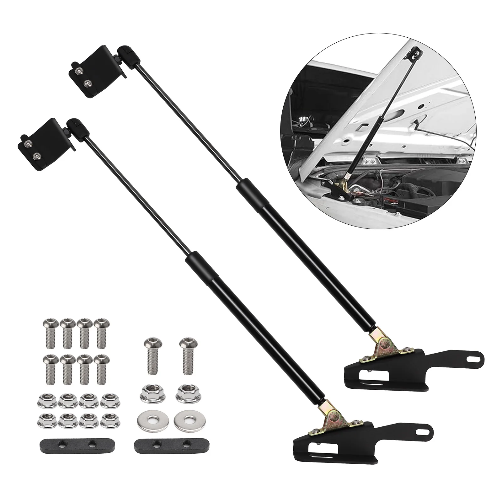 Kit de Asistencia de Puntales de Soporte de Elevación de Capó Negro