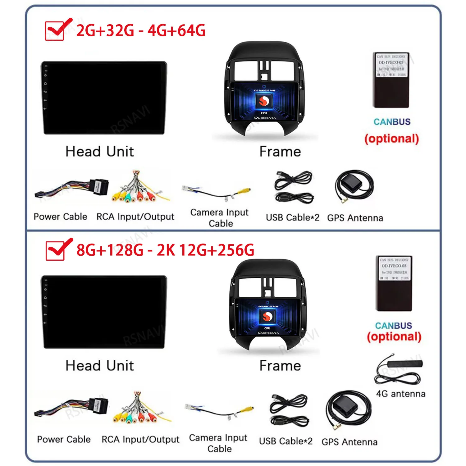 Radio con cámara 360 CarPlay GPS para Nissan Sunny C17 2012-2014 - imagen 2