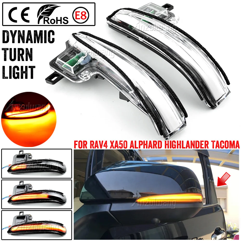 Luces LED dinámicas instaladas en el espejo lateral de un Toyota