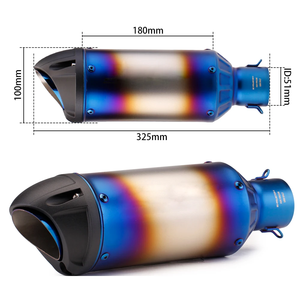 Silenciador de escape universal 51 mm con DB Killer para moto - imagen 4