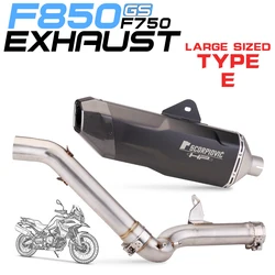 Silenciador de escape BMW F750GS F850GS con tubo de enlace medio