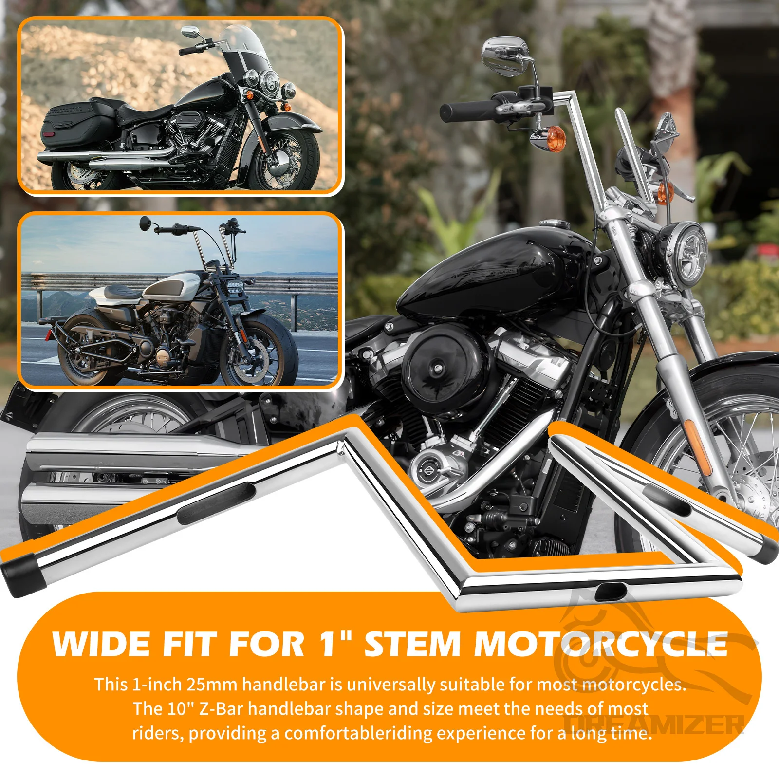 Manillar estilo Z 25 mm (1") para Harley, Honda, Yamaha y Kawasaki - imagen 4