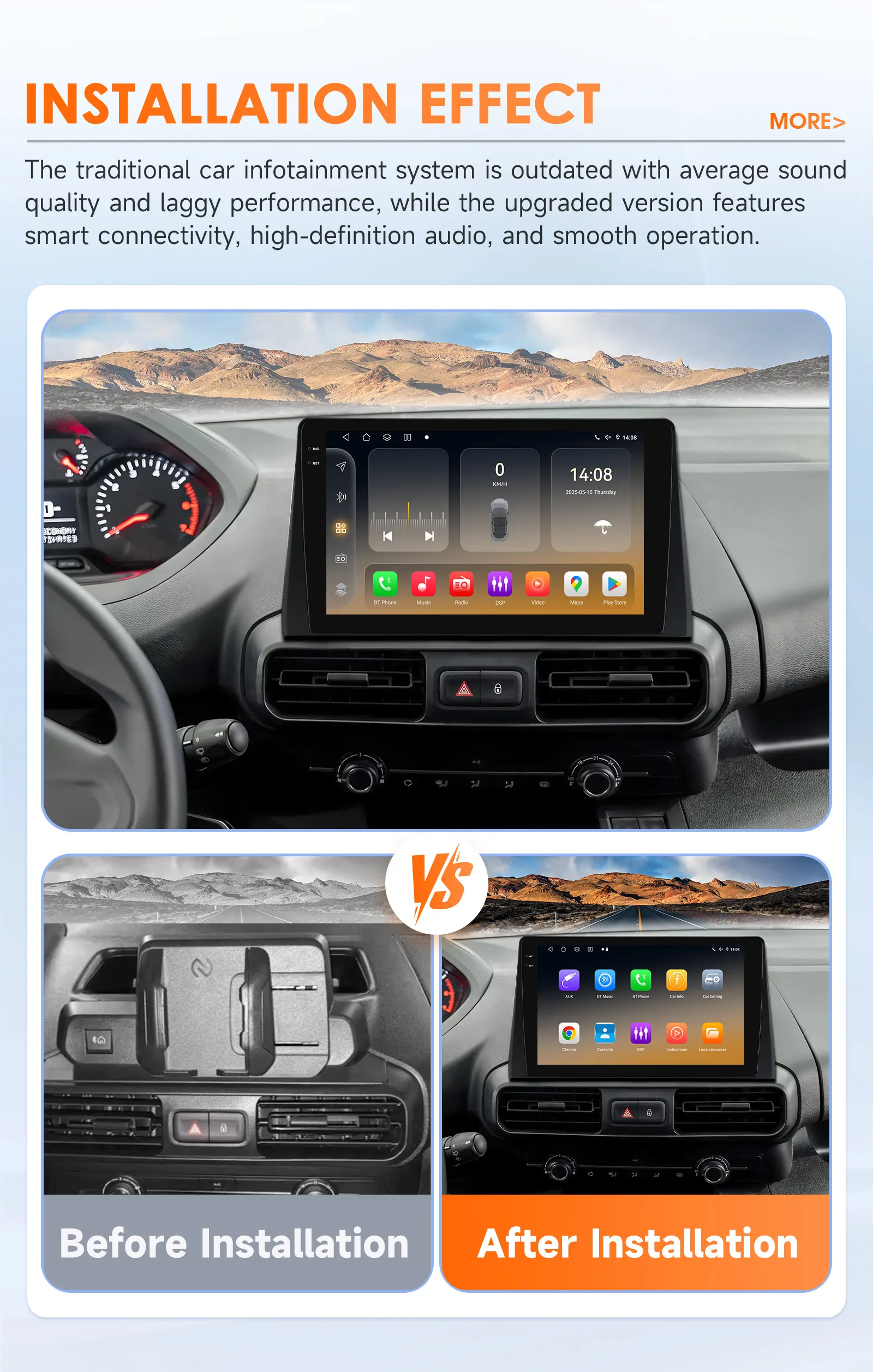 Radio Android Auto CarPlay Hizpo para Fiat Doblo 2021-2024 multimedia - imagen 2